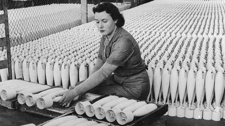 Woman loading bombs